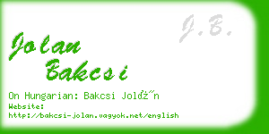 jolan bakcsi business card